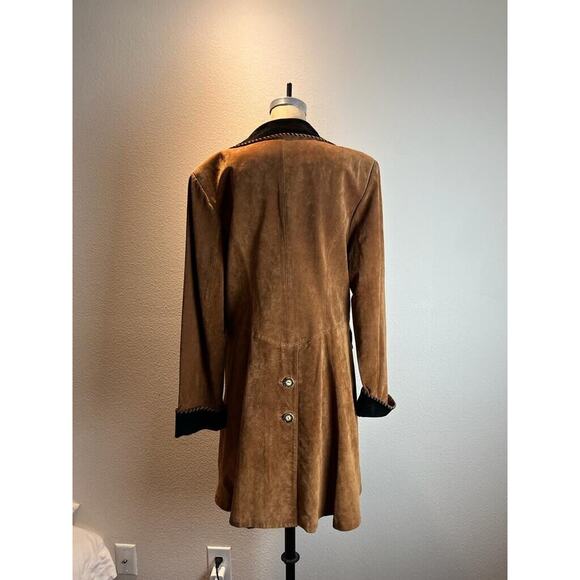 morris kaye and sons, Brown Leather Suede Coat, M - Picture 6 of 7